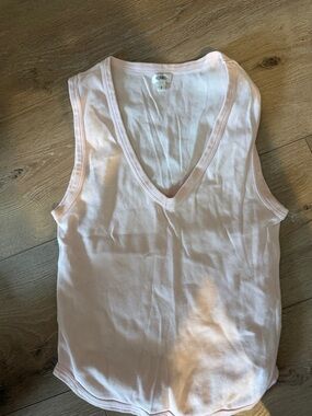 Light Pink V-Neck Tank Top - Women's Casual Layering Tee. Never worn. Baby pink